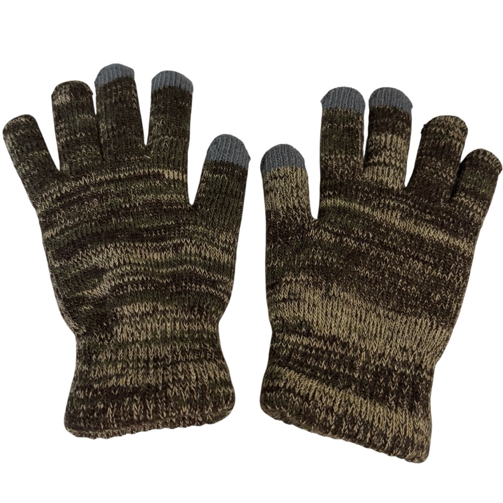 Tech lined gloves brown & tan & gray warm & cozy touch screen.
